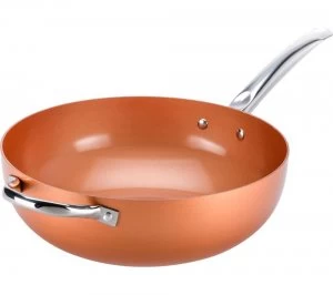 Image of High Street TV Copper Chef CCWOK12 30cm Non-stick Wok - Copper