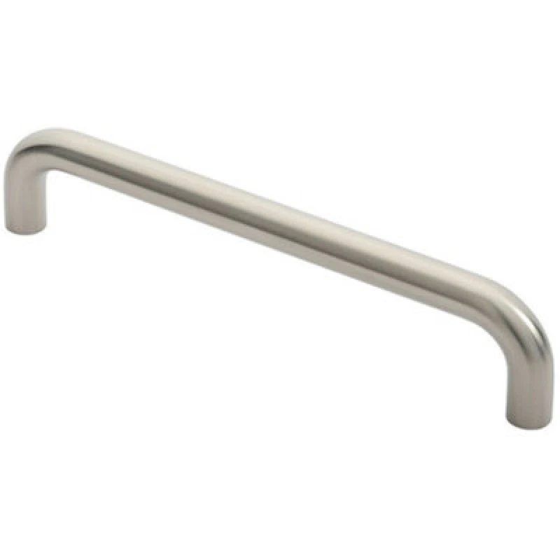 Image of Loops Round D Bar Pull Handle 22mm Dia 300mm Fixing Centres Satin Stainless Steel Metallics unisex