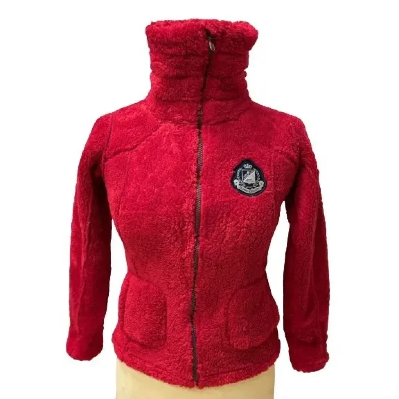 Image of Girl's fleece jacket Peak Mountain coral sherpaGasana Rouge Female 10 ans