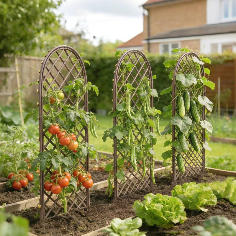 Image of OUTSUNNY Garden Arch, Wicker Trellis Support Frame with Dome Top, Natural Natural Unisex