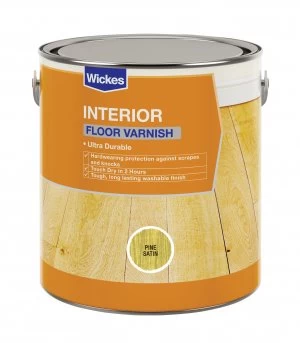 Image of Wickes Floor Varnish - Pine Satin 2.5L