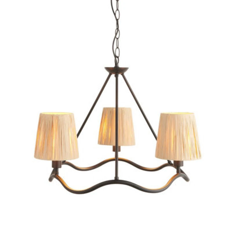 Image of EDITE Wesley 3-Light Wriggle Pendant Light Black ONE SIZE