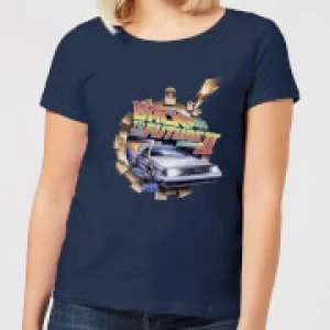 Image of Back To The Future Clockwork Womens T-Shirt - Navy - M