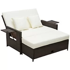 Image of Outsunny Rattan Daybed 01-0777 Brown