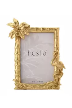 Image of Flamingo & Palm Gold Finish Frame 4" x 6"