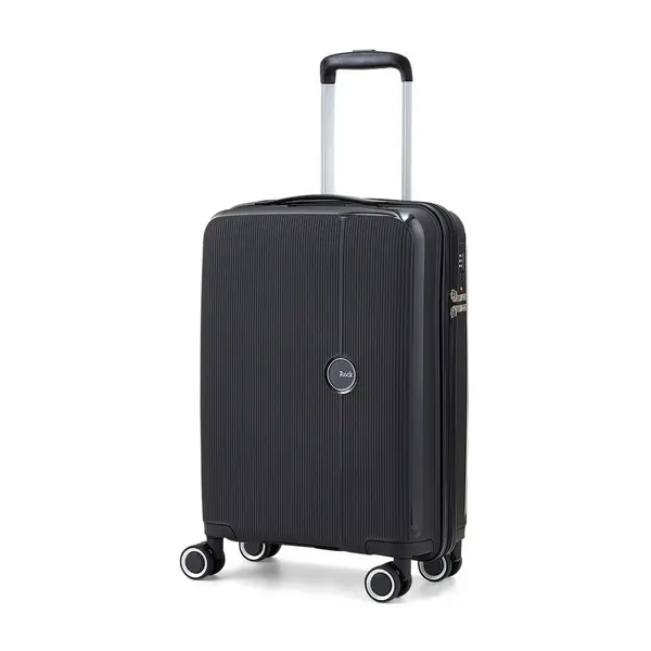 Image of Rock Luggage Hudson IL49001 8 Wheel Hardshell Small Black Cabin Suitcase