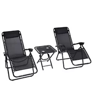 Image of Outsunny Zero Gravity Chair 84B-271BK Steel, Texteline Black