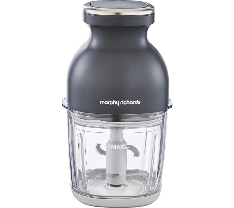 Image of Morphy Richards 3-in-1 Mini Food Chopper - Grey, Silver/Grey 5056765402516