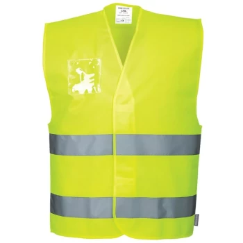 Image of C475YERL/XL - sz L - XL Hi-Vis Vest - Dual ID Holder - Yellow - Portwest