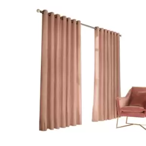 Image of Furn Himalaya Jacquard Design Eyelet Curtains (Pair) (229x229cm) (Blush Pink)