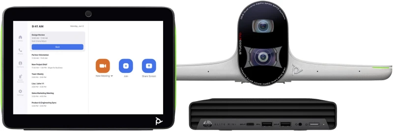 Image of HP Poly Studio Large Room Bundle for Zoom Rooms: Studio E70 Smart Camera and HP PC w/TC10 (ABU) 9C941AA