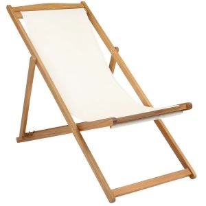 Image of Charles Bentley Foldable Deck Chair - Cream