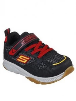 Image of Skechers Boys Comfy Grip Trainers - Black/Red