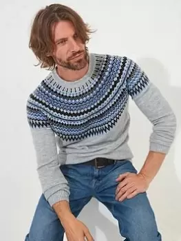 Image of Joe Browns Joe Browns Winter Weekends Knit Jumper - Light Grey, Light Grey, Size L, Men