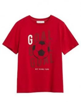 Image of Mango Boys Goal Graphic Print T-Shirt - Red