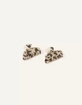 Image of Accessorize Womens Small Studded Tortoiseshell Claw Clips Set of Two