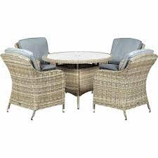 Image of Royalcraft Wentworth Rattan 6 Seater Round Imperial Dining Set Synthetic Rattan