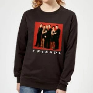 Image of Friends Character Pose Womens Sweatshirt - Black - M