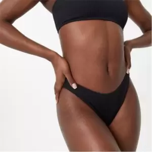 Image of Jack Wills Eco Crinkle Tanga Bikini Bottom - Black