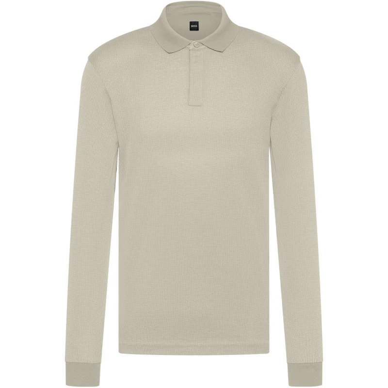 Image of Boss Mens HBB HPado 431 Long-Sleeve Polo Open White 131 male X Large