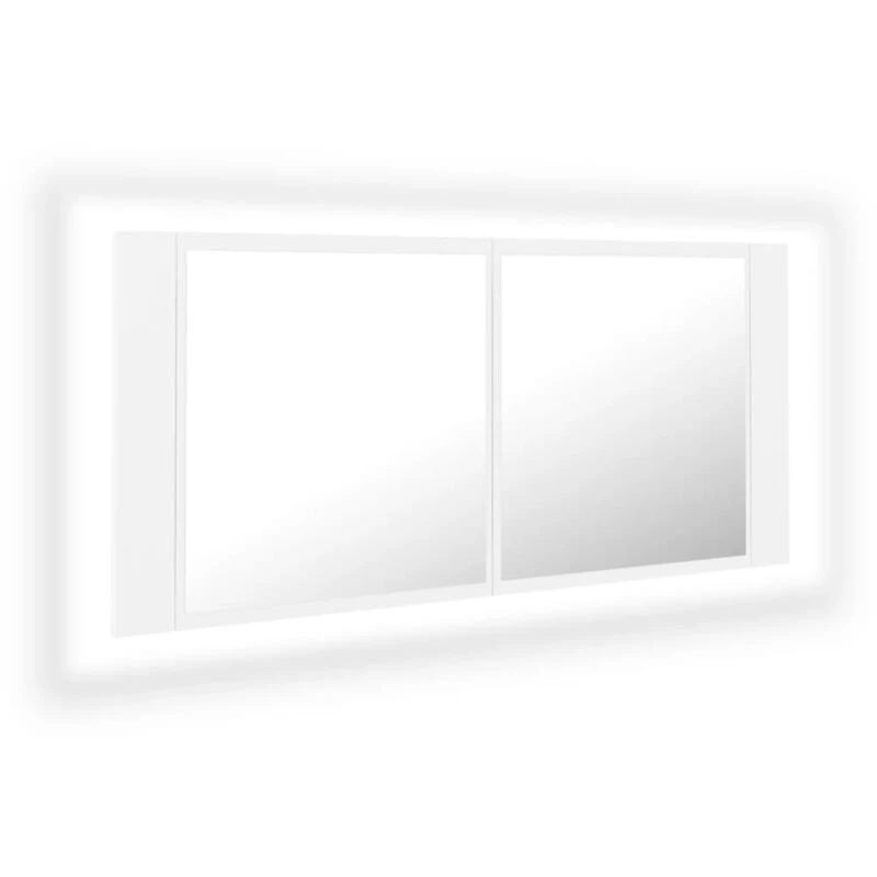 Image of VIDAXL LED Bathroom Mirror Cabinet White 100x12x45cm Acrylic Vidaxl 8720286221655