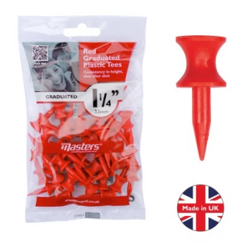 Image of Masters Plastic Graduated Castle Tees 1 1/4 Red - 35 Pack