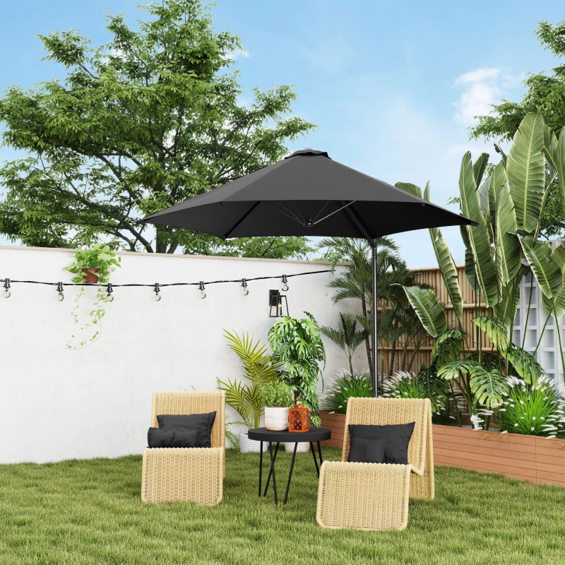 Image of Outsunny 2.5M Offset Roma Patio Umbrella W/ 360° Rotation - Black TJ Hughes 5063603007437