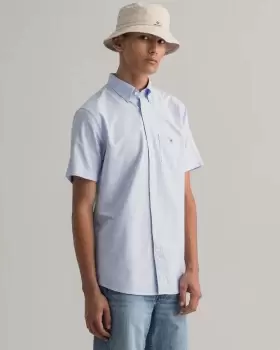 Image of GANT Men Regular Fit Short Sleeve Oxford Shirt (XXL) Blue