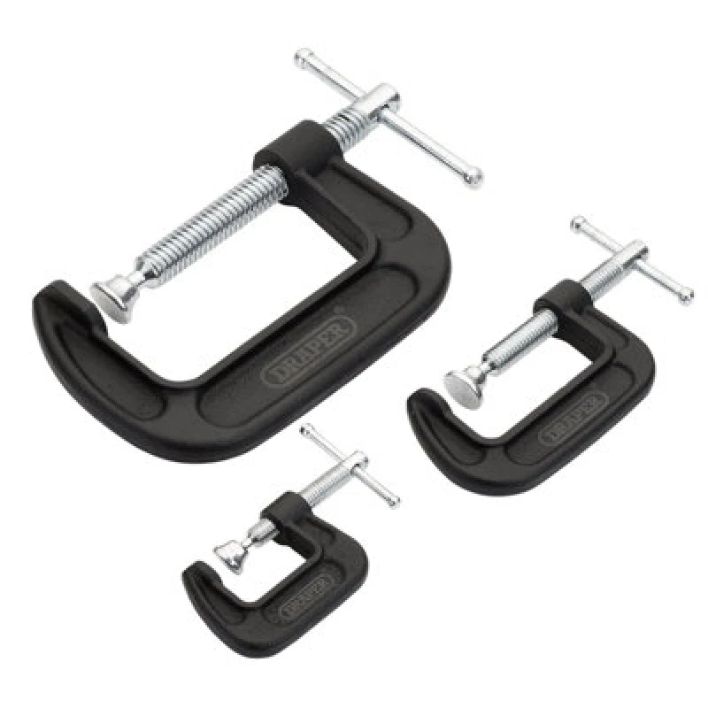Image of Draper 3 Piece Heavy Duty G Clamp Set GCLS3