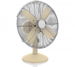 Image of Swan SFA12620CN Retro 12" Desk Fan - Cream,