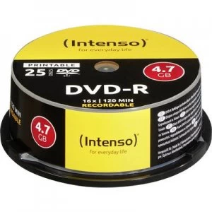 Image of Intenso 4801154 Blank DVD-R 4.7 GB 25 pc(s) Spindle Printable
