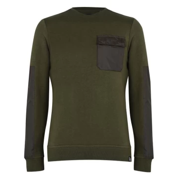 Image of Fabric Utility Crew Sweatshirt Mens - Khaki