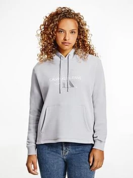 Image of Calvin Klein Jeans Glossy Monogram Hoodie - Grey