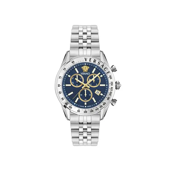 Image of Versace Watches Chrono Master Blue Sapphire Watch VE8R00324