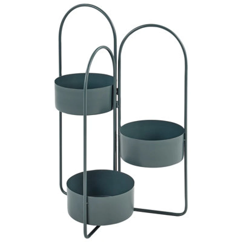 Image of Beliani Plant Stand Colutena Metal 56cm Dark Blue