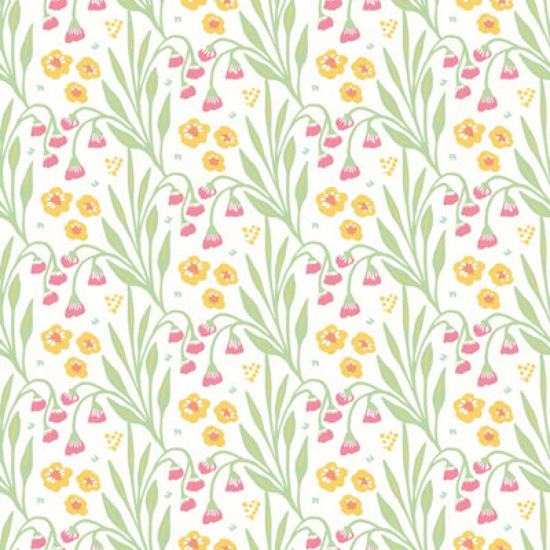 Image of Hoopla Walls Meadow Stripe Spring Bloom Smooth Matt Wallpaper