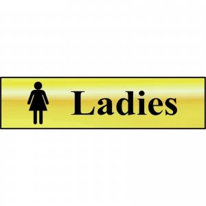 Image of Scan Brass Effect Ladies Sign 200mm 50mm Standard