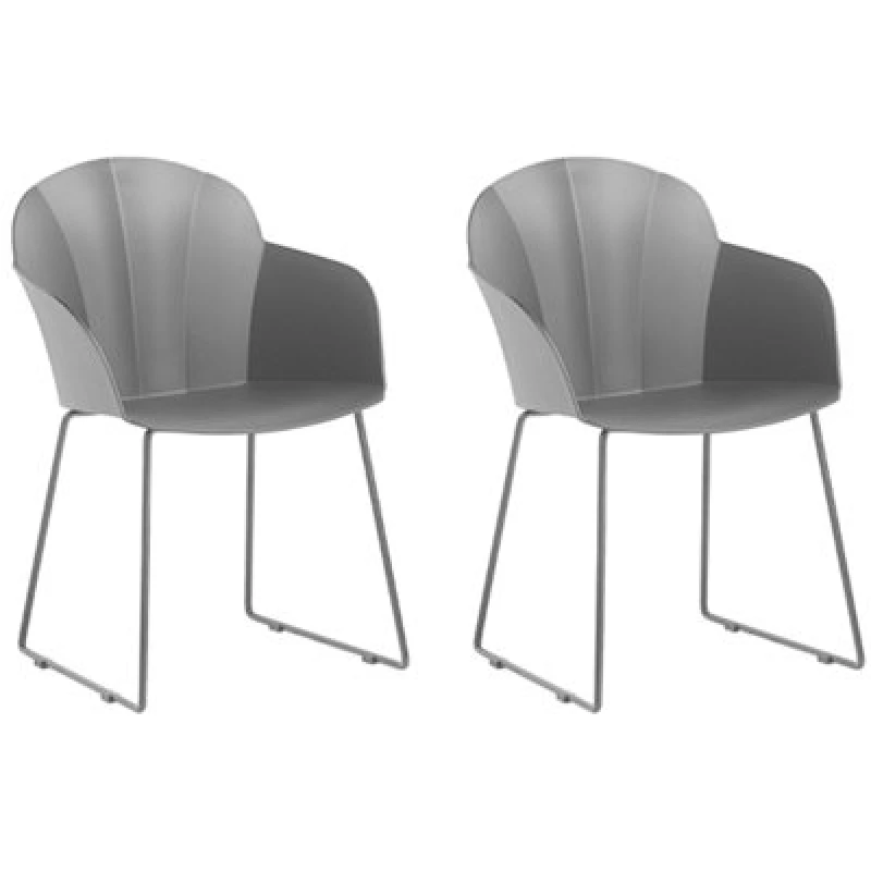 Image of Beliani Set Of 2 Dining Chairs Sylva Black