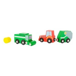 Image of Legler - Small Foot World Farm Vehicle Wooden Kid's Playset (Multi-colour)