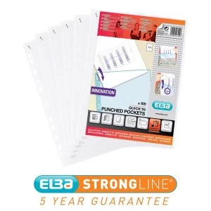 Image of Elba A4 Heavy Duty Quick in Punched Pocket Polypropylene Clear Pack of 100
