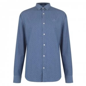 Image of Gant Gant Long Sleeve Dobby Regular Shirt - Indigo 969