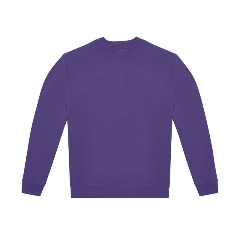 Image of B&C Mens ID.332 Crew Neck Sweatshirt in Purple Size: XS Purple Male XS