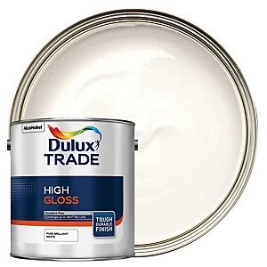 Image of Dulux Trade High Gloss Paint - Pure Brilliant White 2.5L