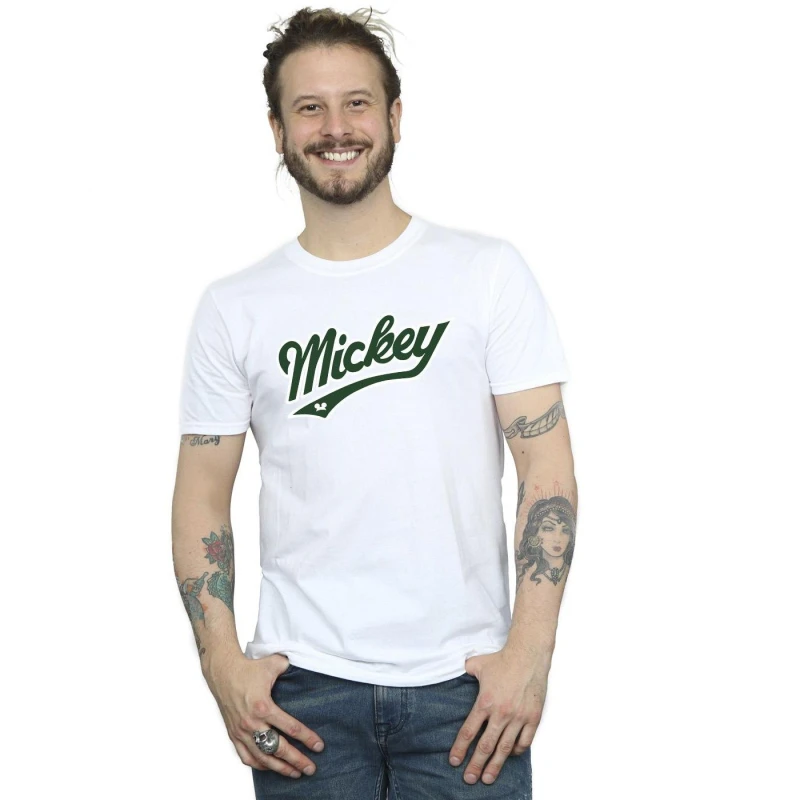 Image of Disney Men Mickey Mouse Bold T-Shirt in White Size: Small White S Male 5057864732450