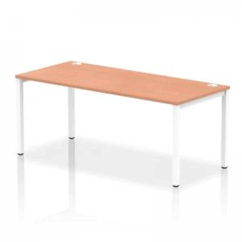 Image of Impulse Impulse Bench Single Row 1800 White Frame Office Bench Desk Beech IMBS18BCHW
