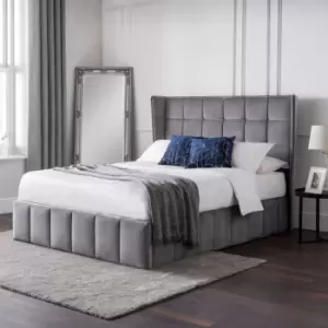 Image of Julian Bowen Gatsby King Storage Ottoman Bed 150Cm Light Grey