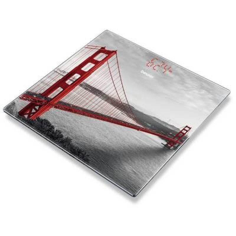 Image of Beurer Beurer GS 215 San Francisco Bathroom scales Digital Weight range 180 kg Glass, Multi-colour 75654