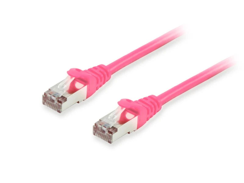 Image of Equip Cat.6A S/FTP Patch Cable. Pink. 0.25m