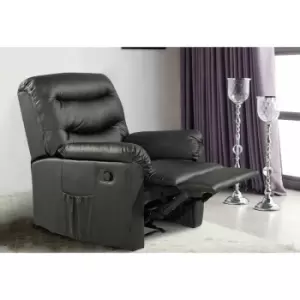 Image of Birlea - Regency Recliner Chair Black Faux Leather Reclining Armchair
