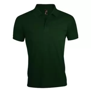 Image of SOLs Mens Prime Pique Plain Short Sleeve Polo Shirt (M) (Bottle Green)